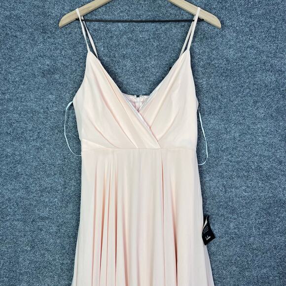 NEW Lulus Size M All About Love Blush Pink Maxi Dress V Neck - Picture 3 of 8